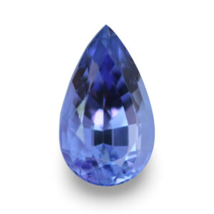 Pear-shaped violet-blue loose gemstone