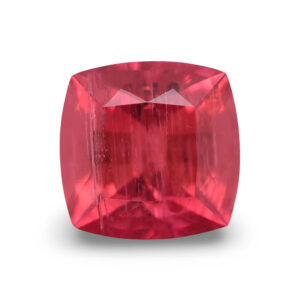 Cushion-cut coral red loose gemstone