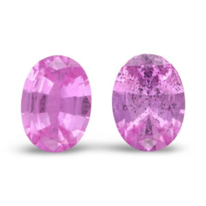 Pair of oval pink loose gemstones