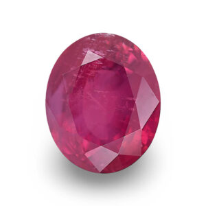 Oval raspberry red loose gemstone