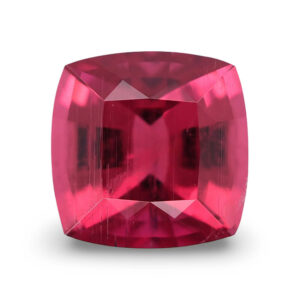 Cushion-cut ruby red loose gemstone