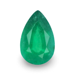 Pear-shaped vivid green loose gemstone