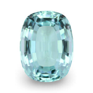 Cushion-cut pale aqua loose gemstone